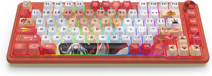 (Refurbished) Redragon Ucal Pro K673 Pro - 75% Wired+2.4Ghz+Bluetooth Mechanical Keyboard Anime Theme (Custom Hi-Fi Linear Switch)