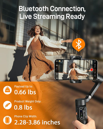 Hohem iSteady X3 SE - 3 Axis Foldable  Mobile Gimbal with Detachable Remote (Black)