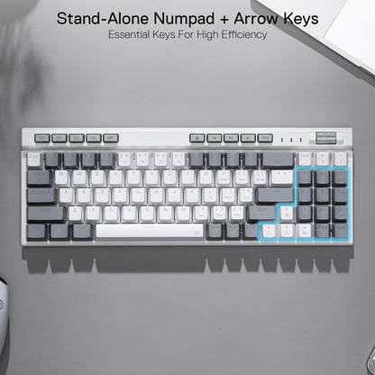 (Refurbished) Redragon Magicwand SE K655 - 75% Wired Mechanical Keyboard White and Grey (Quiet Linear Switch)