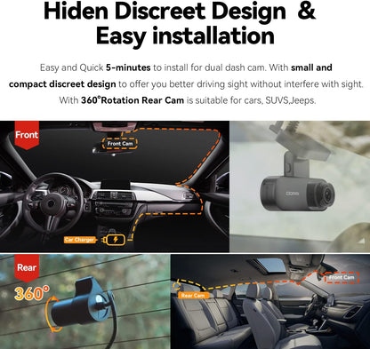 (Refurbished) DDPAI N3 PRO - 2.5K Front and Back Dash Camera