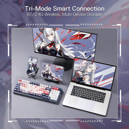 Redragon Eisa Pro K686 Pro - Wired+2.4Ghz+Bluetooth Mechanical Keyboard Anime Theme (Custom Hi-Fi Linear Switch)