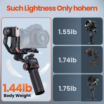 Hohem MT2 Kit - 4-in-1 Gimbal for Camera, Pocket Camera, Action Camera and Smart Phone with AI Tracker and RGB Fill Light