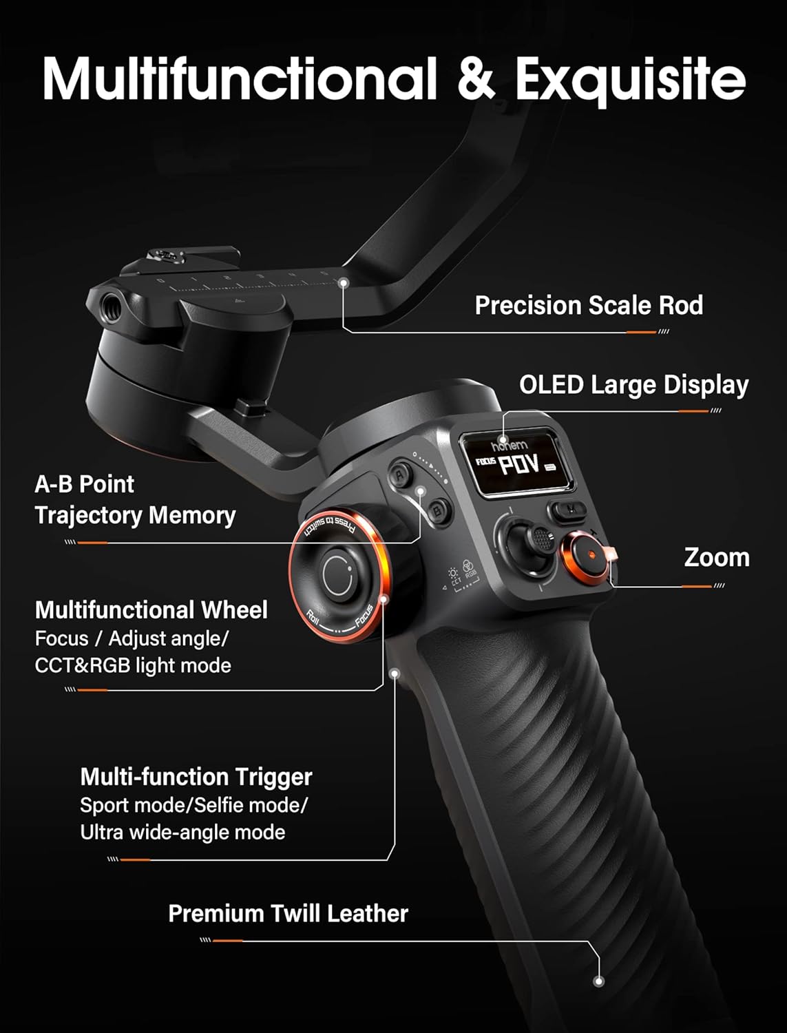 (Refurbished) Hohem M6 Gimbal Stabilizer for Smartphone, 2023 Upgrade 3-Axis Phone Gimbal