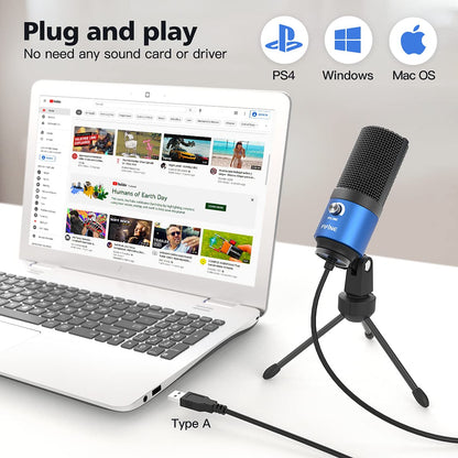 (Refurbished) Fifine K669L  - USB Microphone Condenser (Blue)