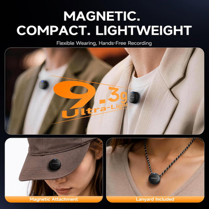 Comica Vimo Me Combo - Mini Wireless Magnetic Lavalier Microphone with AI Noise Cancellation