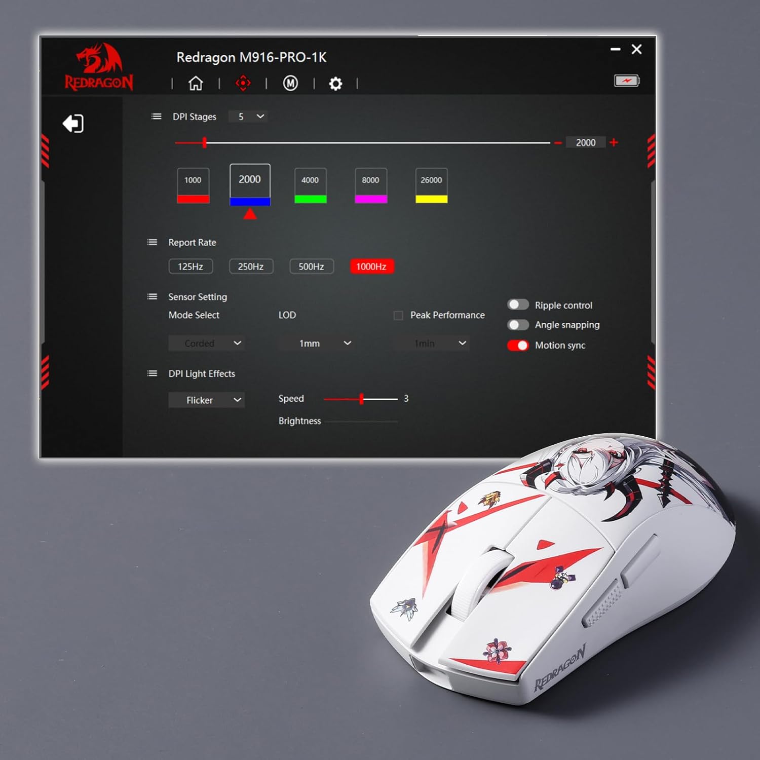 Redragon K1NG M916 PRO - Wired And Wireless Mouse (Anime)