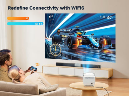 Yaber V12- Smart Home Theater Projector with WiFi6, BT 5.2 , Licensed Netflix and Dolby Audio (Use Code YABER5 to Get 5% Discount)