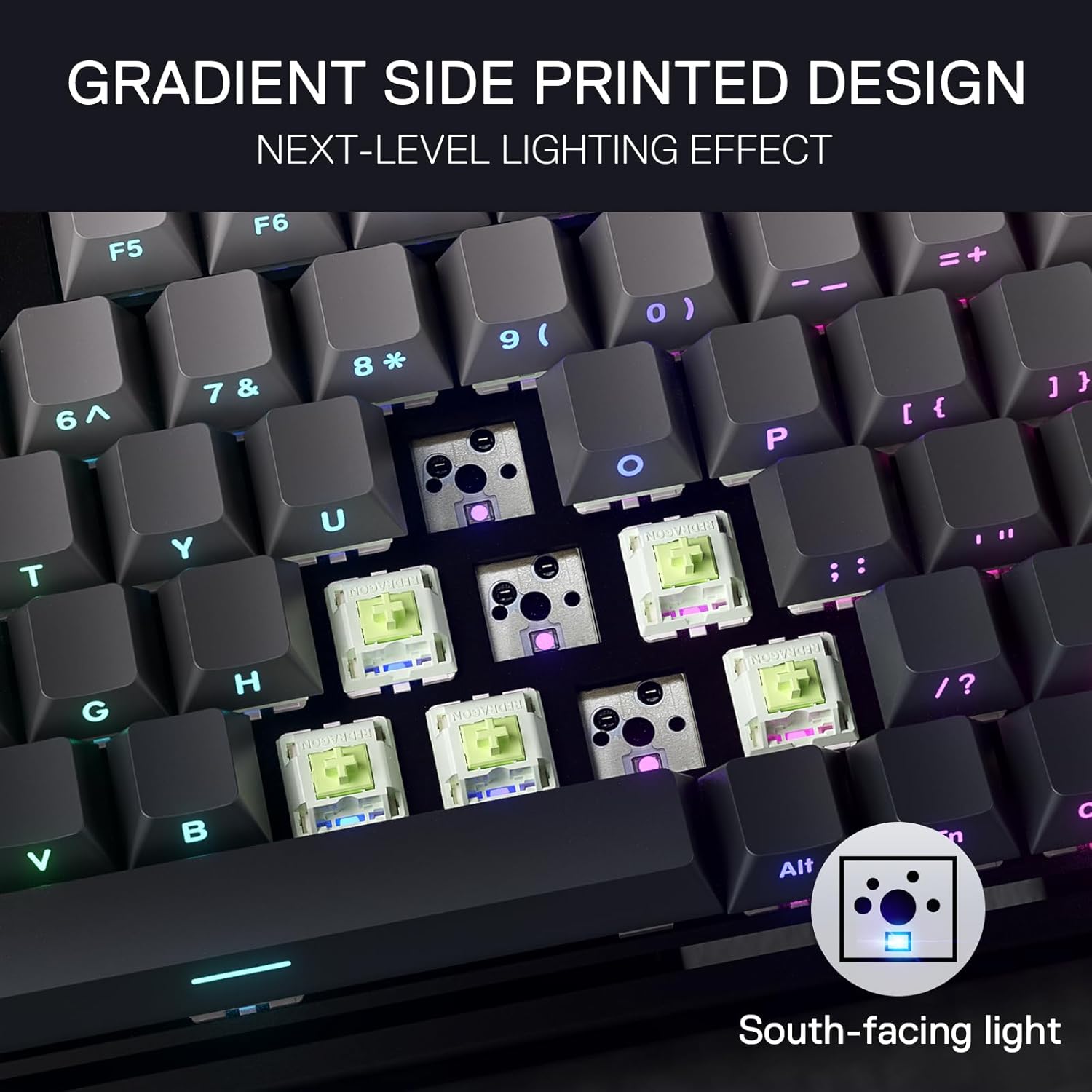 Redragon Ucal Pro K673 - 75% Wired+2.4Ghz+BT Mechanical Keyboard (Concrete Jungle)