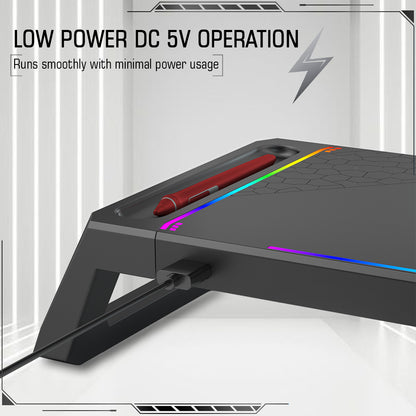 Claw Dock T6- Foldable Monitor/Laptop Stand with Hidden Phone Holder &amp; Drawer, USB 3.0 &amp; USB 2.0 Hub