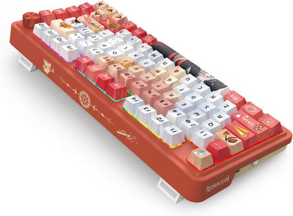 (Refurbished) Redragon Ucal Pro K673 Pro - 75% Wired+2.4Ghz+Bluetooth Mechanical Keyboard Anime Theme (Custom Hi-Fi Linear Switch)