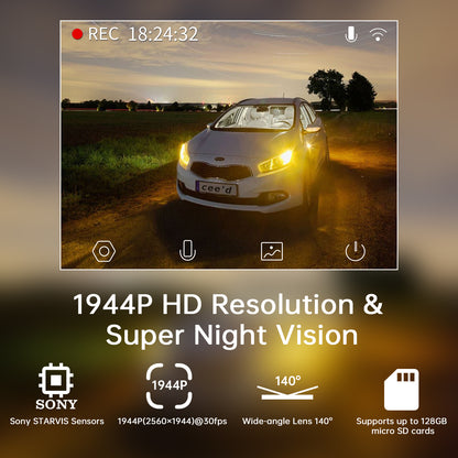 (Refurbished) DDPAI Z40 Dual - 3K Front and Rear Dash Camera