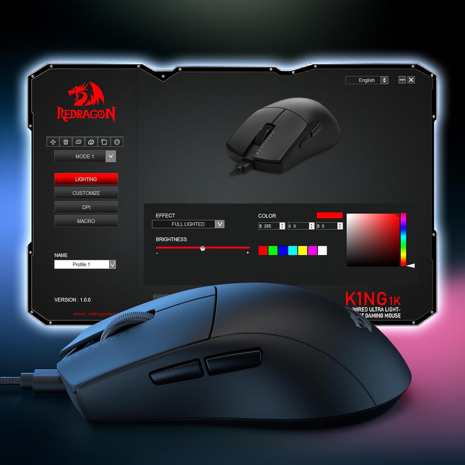 Redragon K1NG  1K M724 - Wired Gaming Mouse