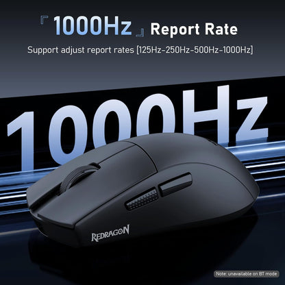 Redragon King Ultra M999 - RGB Wired, Wireless and Bluetooth Mouse with Magnetic Charging Dock