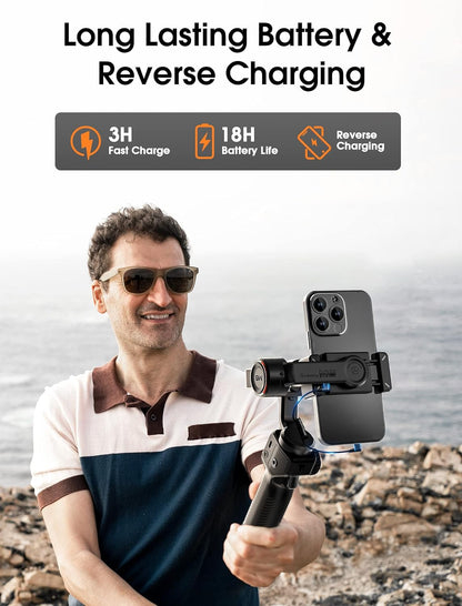 (Refurbished) Hohem M6 Gimbal Stabilizer for Smartphone, 2023 Upgrade 3-Axis Phone Gimbal