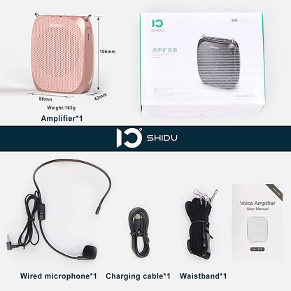Shidu S258 - Wired Portable Voice Amplifier (Rose Gold)