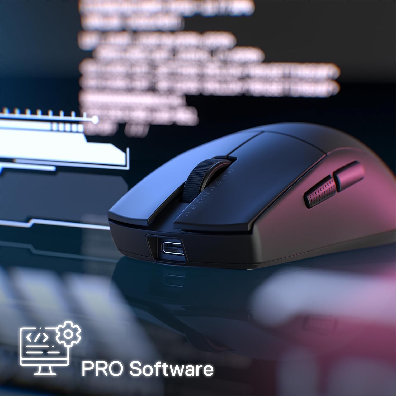 Redragon K1NG M916 PRO - Wired, Wireless and Bluetooth Mouse (Black)