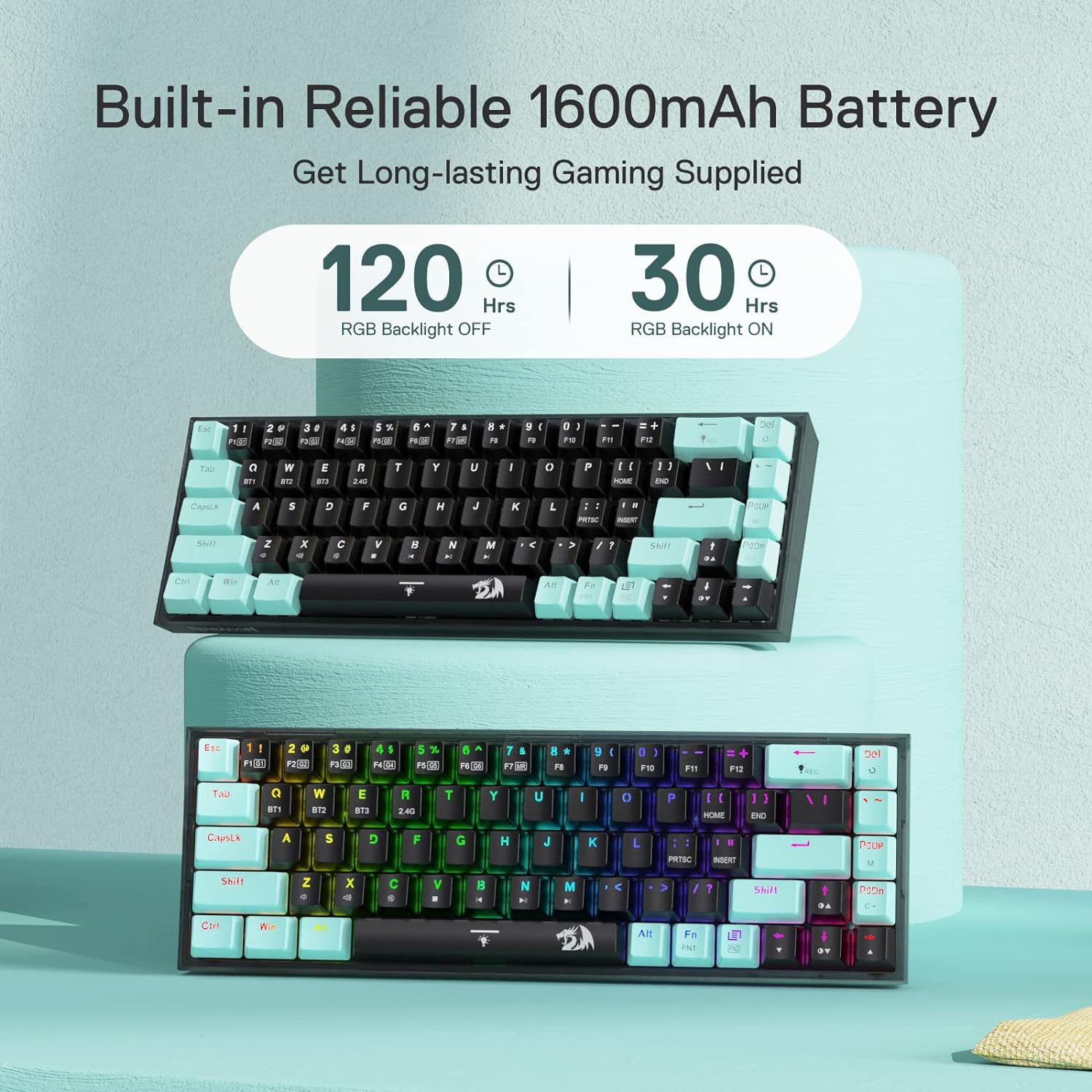 (Refurbished) Redragon Castro K631 SE - 65% Bluetooth+2.4Ghz+Wired Mechanical Keyboard (Custom Switch)