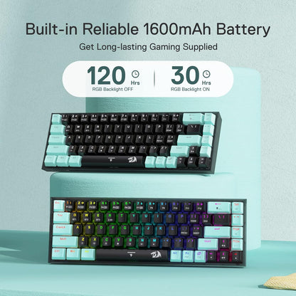 (Refurbished) Redragon Castro K631 SE - 65% Bluetooth+2.4Ghz+Wired Mechanical Keyboard (Custom Switch)