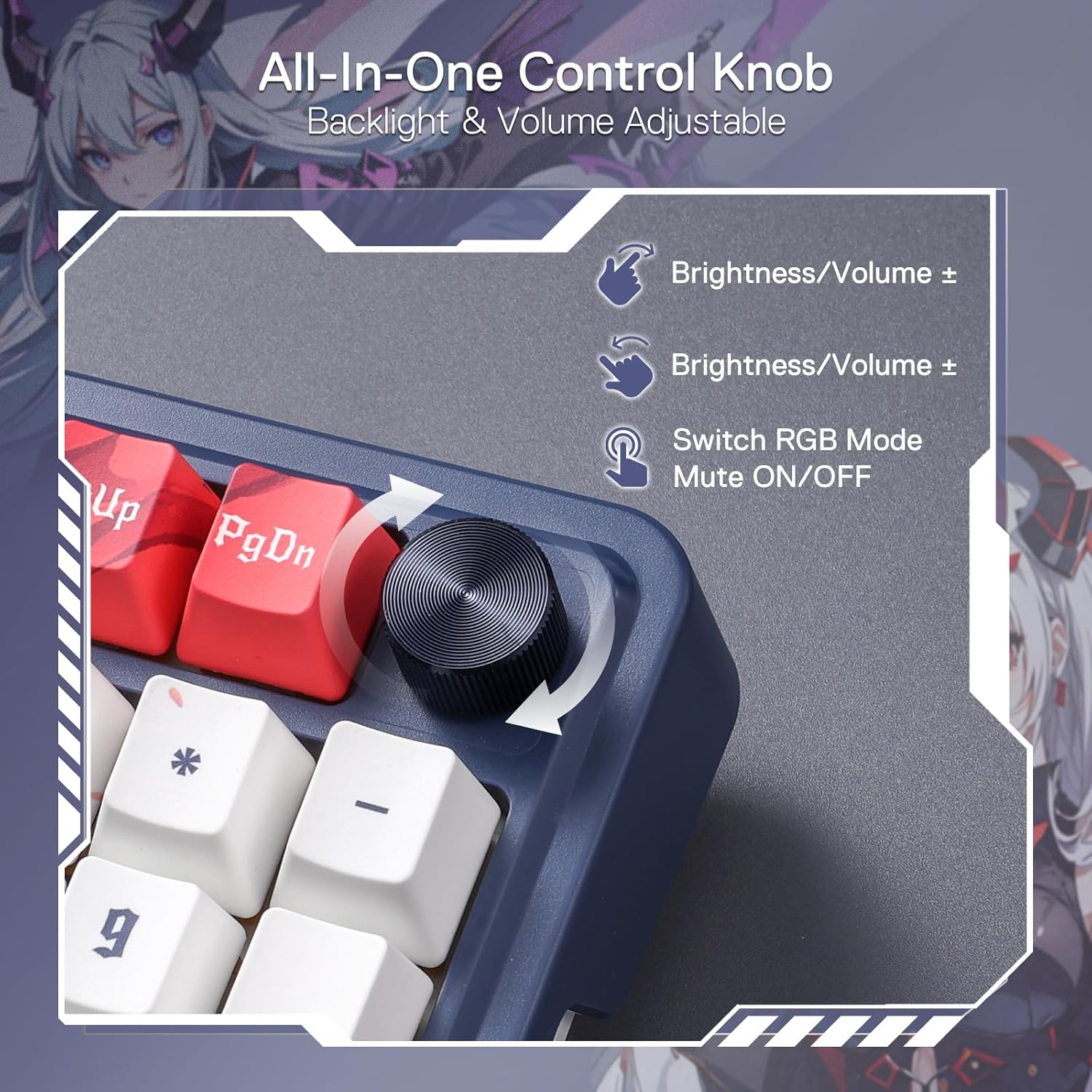 Redragon Eisa Pro K686 Pro - Wired+2.4Ghz+Bluetooth Mechanical Keyboard Anime Theme (Custom Hi-Fi Linear Switch)
