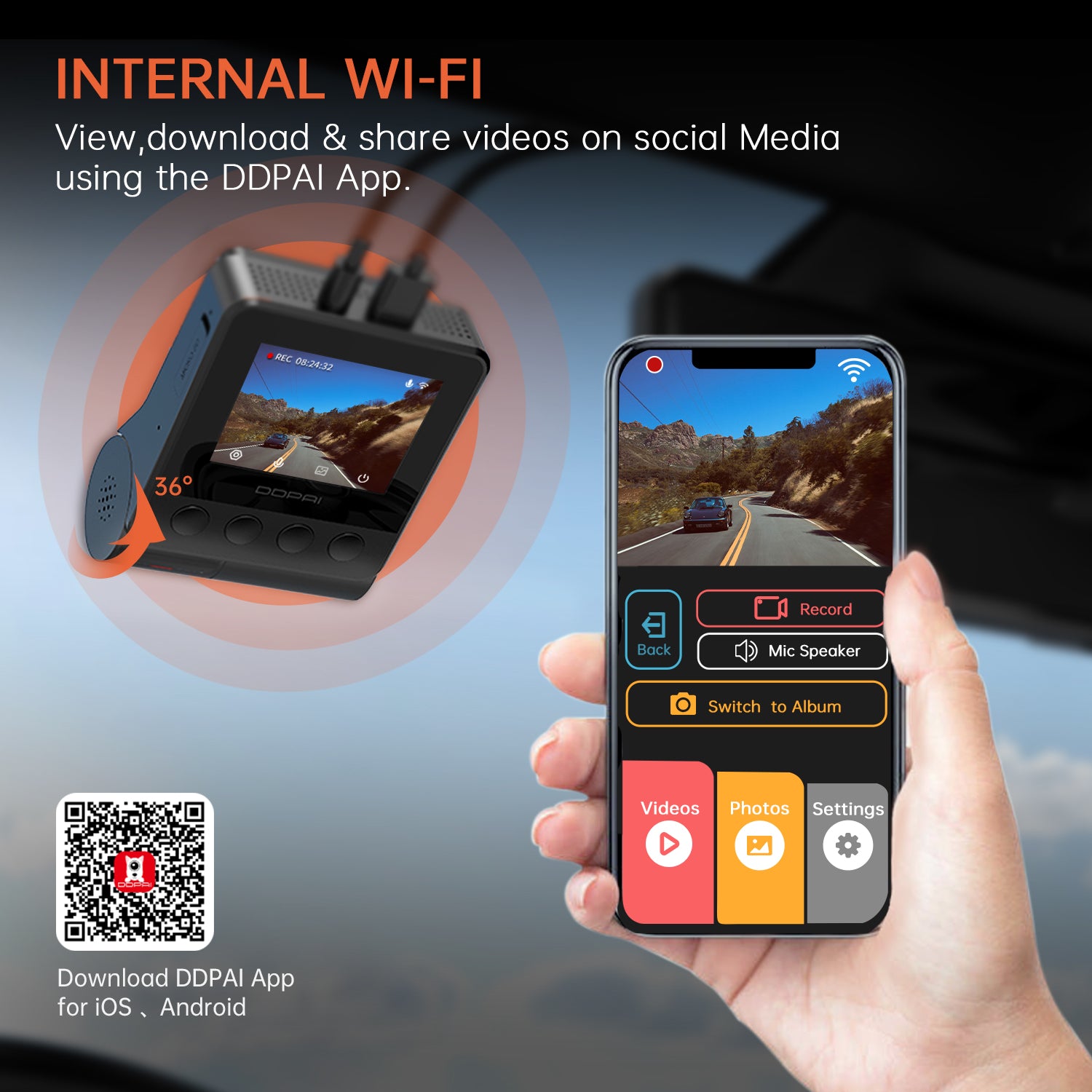 (Refurbished) DDPAI Z40 Dual - 3K Front and Rear Dash Camera