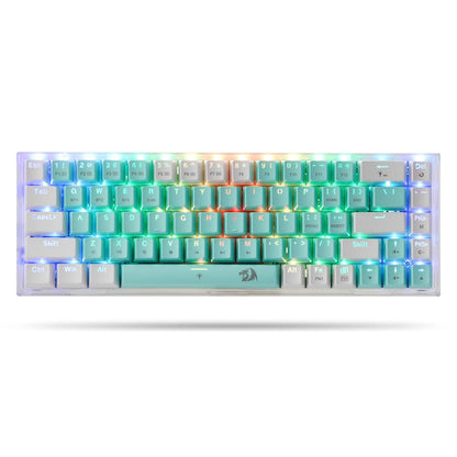 Redragon Castro Pro K631 Pro - 65% Bluetooth + 2.4 GHZ Wireless+ Wired Mechanical Keyboard White and Green (Custom Switch)