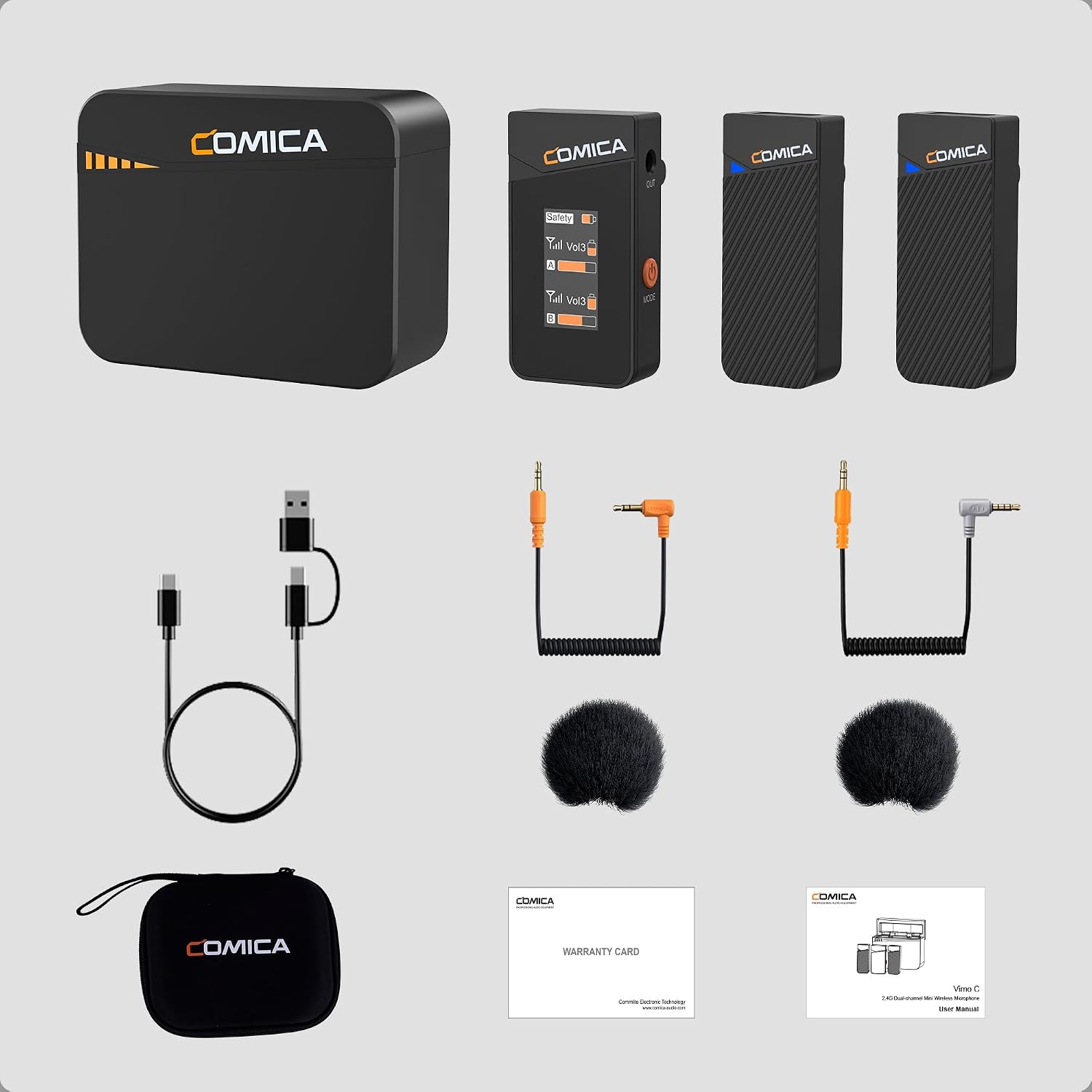 Comica Vimo C3 - 2.4G Dual-Channel Lavalier Wireless Microphone