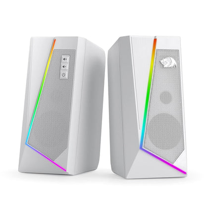 (Refurbished) ANVIL GS520 - RGB 2.0 Channel Gaming Wired Desktop Speakers (White)