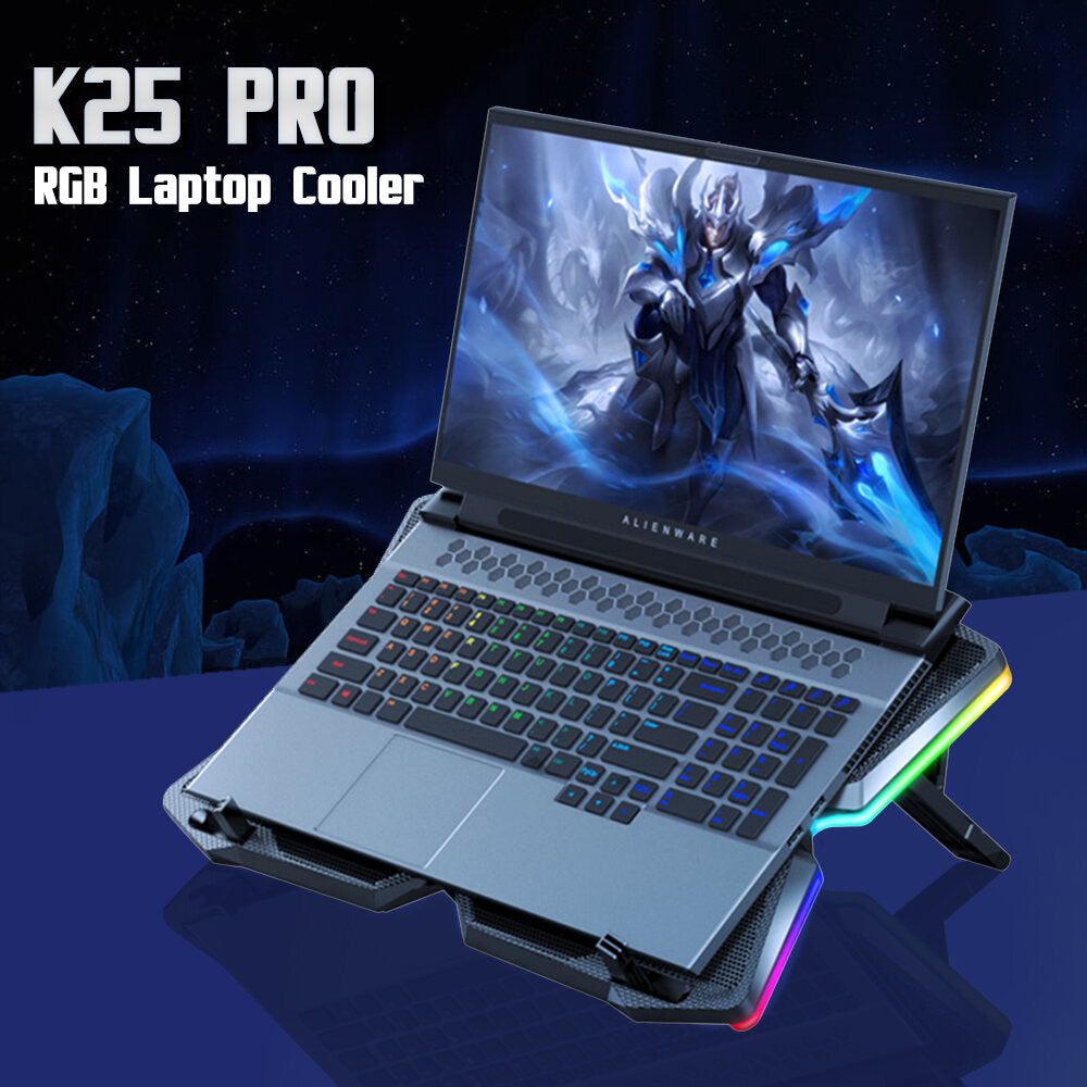 CLAW Arctic K25 PRO - 4 Motors RGB Laptop Cooling Pad with Adjustable Height (Use Code ORIGIN10 to Get 10% DIscount)