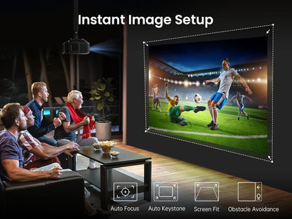 Yaber K3 - Smart Outdoor/Indoor Projector with Google TV, 30W JBL Speaker, Dolby Audio, WiFi 6 and BT