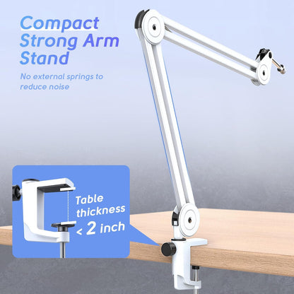 (Refurbished) Fifine BM63 - Microphone Arm Stand (White)