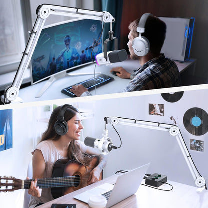 (Refurbished) Fifine BM63 - Microphone Arm Stand (White)