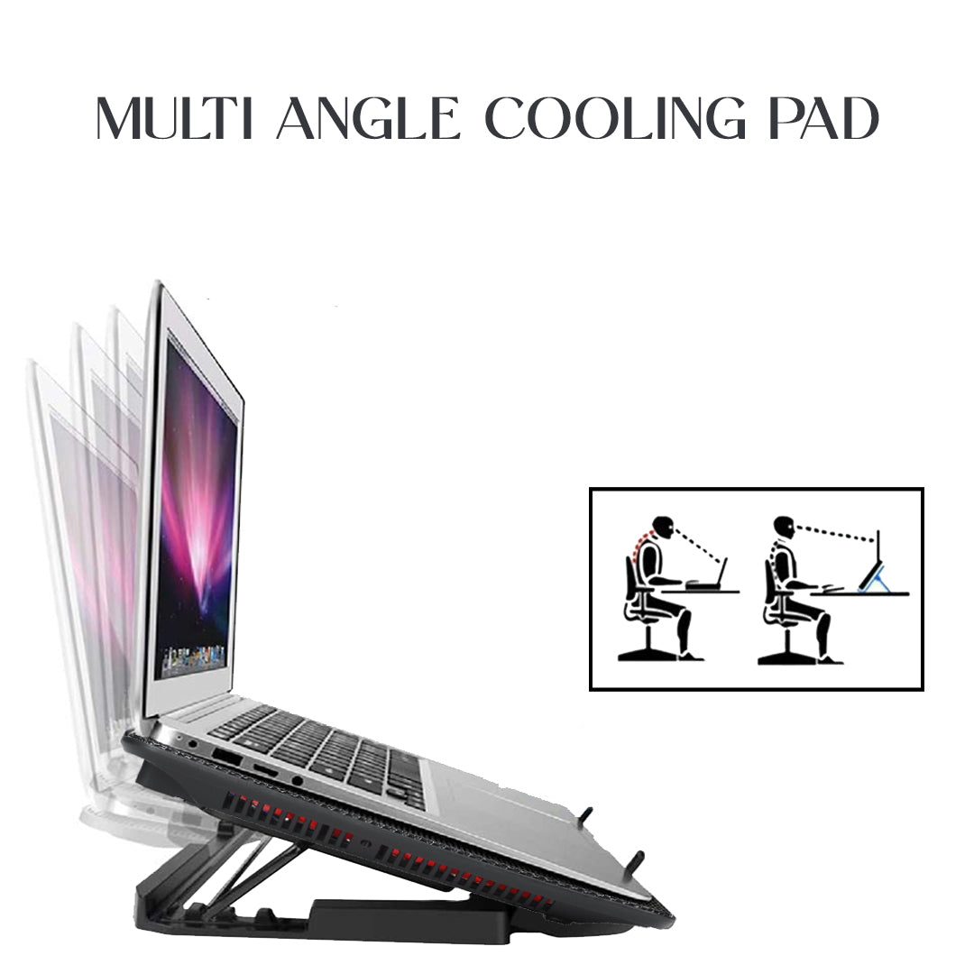 CLAW Breeze C3 - 3 Motor Laptop Cooling Pad with Dual USB Hub (Black and Blue)  (Use Code ORIGIN10 to Get 10% DIscount)