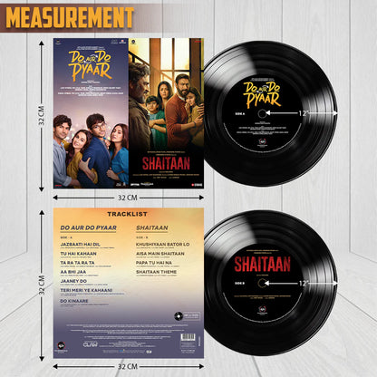 CLAW Stag Retro Bluetooth Turntable (GREY) + Do Aur Do Pyaar &amp; Shaitaan Vinyl Disc (COMBO)