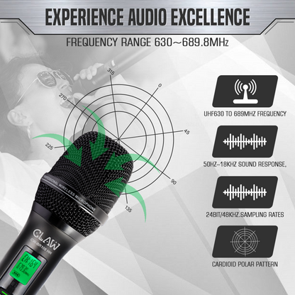 Claw CWBR100HH - Dual Channel UHF Microphone with Dual Handheld Mic