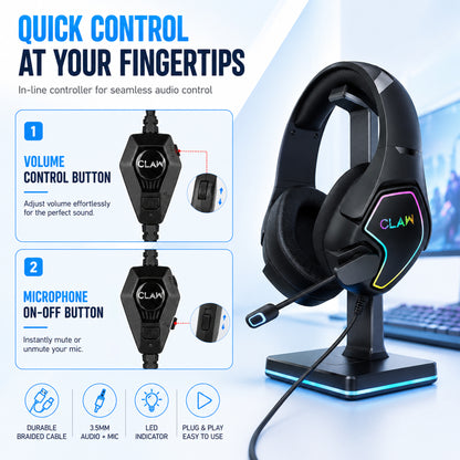 CLAW GH40 - RGB Gaming Headset with Microphone