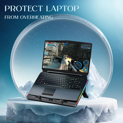 Refurbished CLAW Iceberg F4 - 8 Motor Laptop Cooling Pad with Adjustable Height and LCD Display