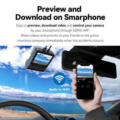 (Refurbished) DDPAI Z50 Dual - 4K Front and Rear Dash Camera
