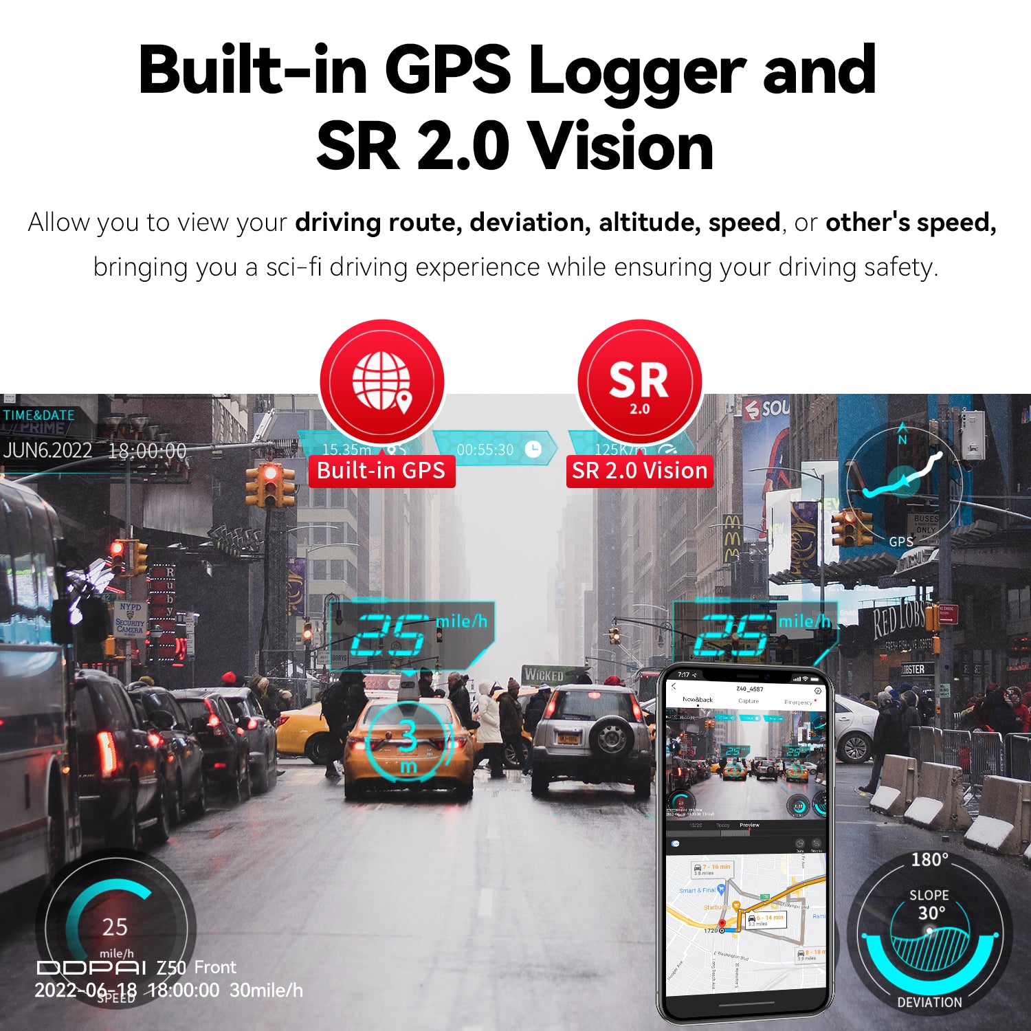 (Refurbished) DDPAI Z50 Dual - 4K Front and Rear Dash Camera