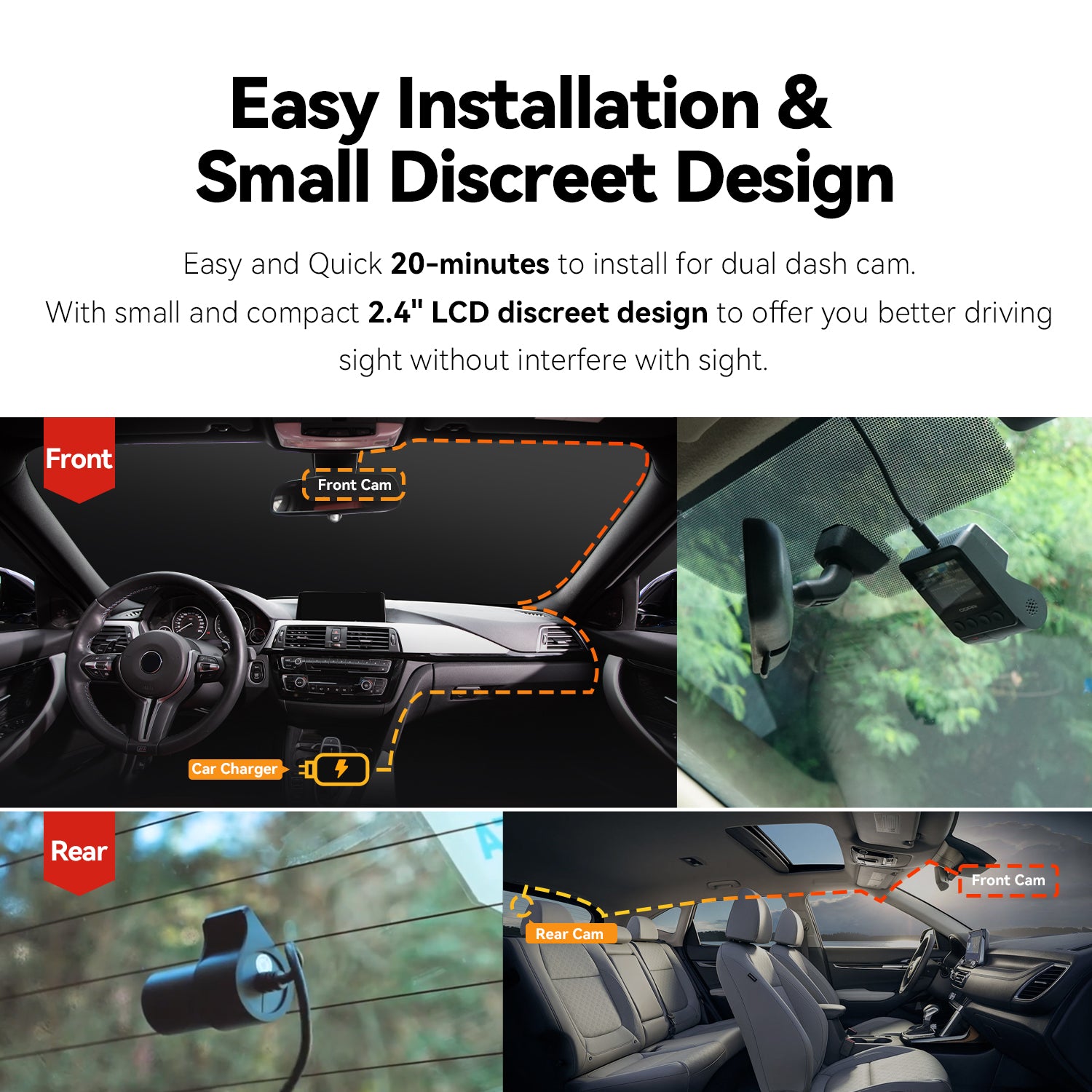 (Refurbished) DDPAI Z50 Dual - 4K Front and Rear Dash Camera