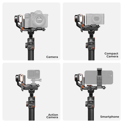 Hohem MT2 Kit - 4-in-1 Gimbal for Camera, Pocket Camera, Action Camera and Smart Phone with AI Tracker and RGB Fill Light