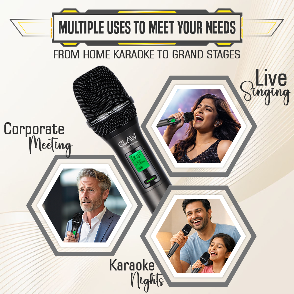 Claw CWSR50H - UHF Wireless Dynamic Microphone with Plug and Play Receiver