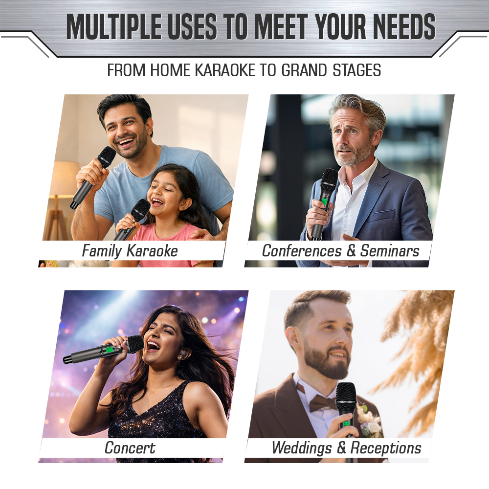 Claw CWBR100HH - Dual Channel UHF Microphone with Dual Handheld Mic