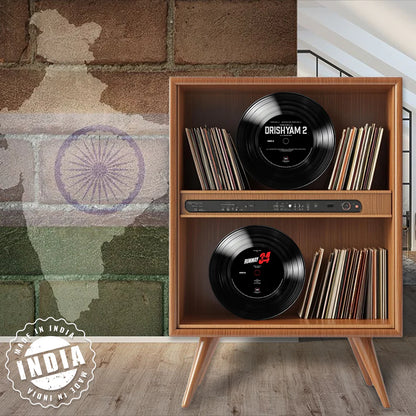 CLAW Stag Retro Bluetooth Turntable (GREY) + Drishyam 2 &amp; Runway 34 Vinyl Disc (COMBO)
