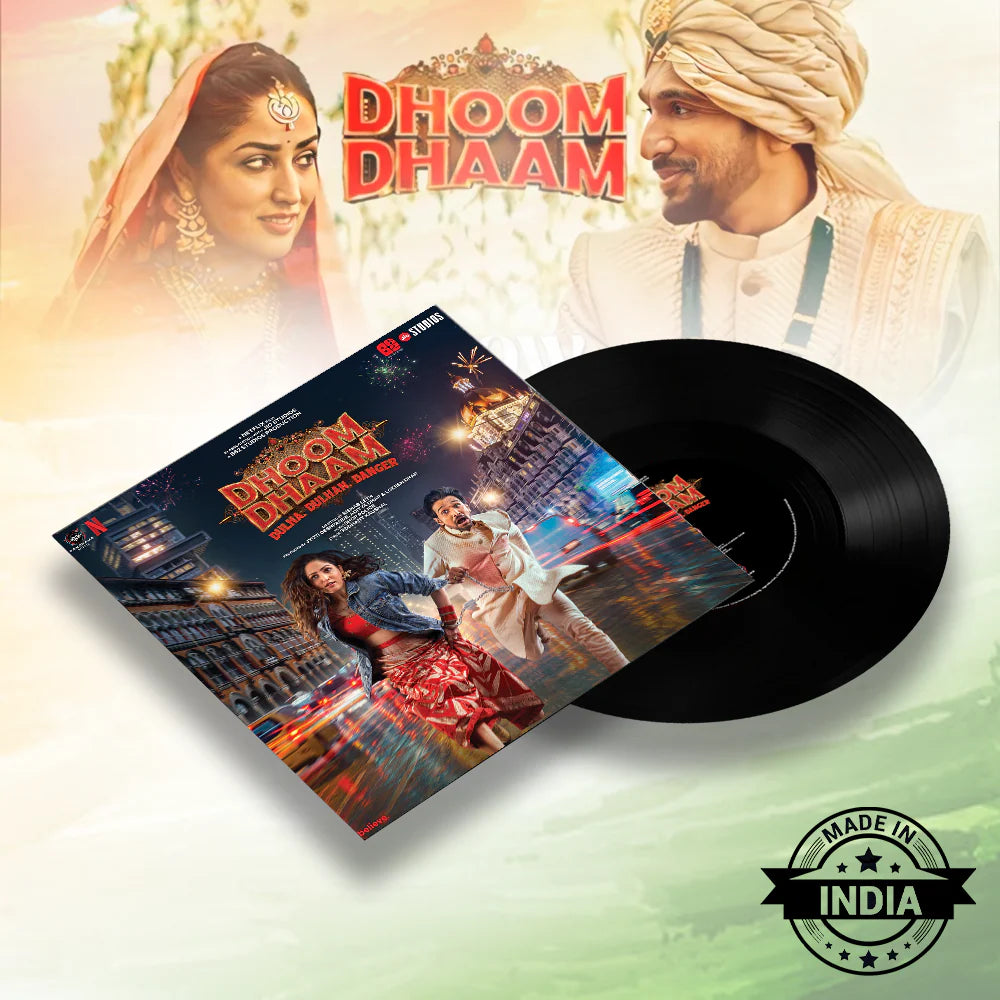 CLAW Stag Retro Bluetooth Turntable (GREY) + Dhoom Dhaam Vinyl Disc (COMBO)