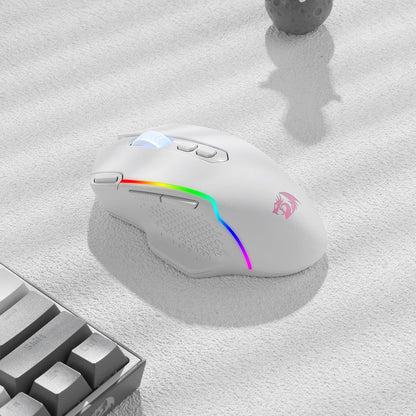 Redragon Taipan Pro M810 PRO RGB Wired And Wireless Mouse (White)