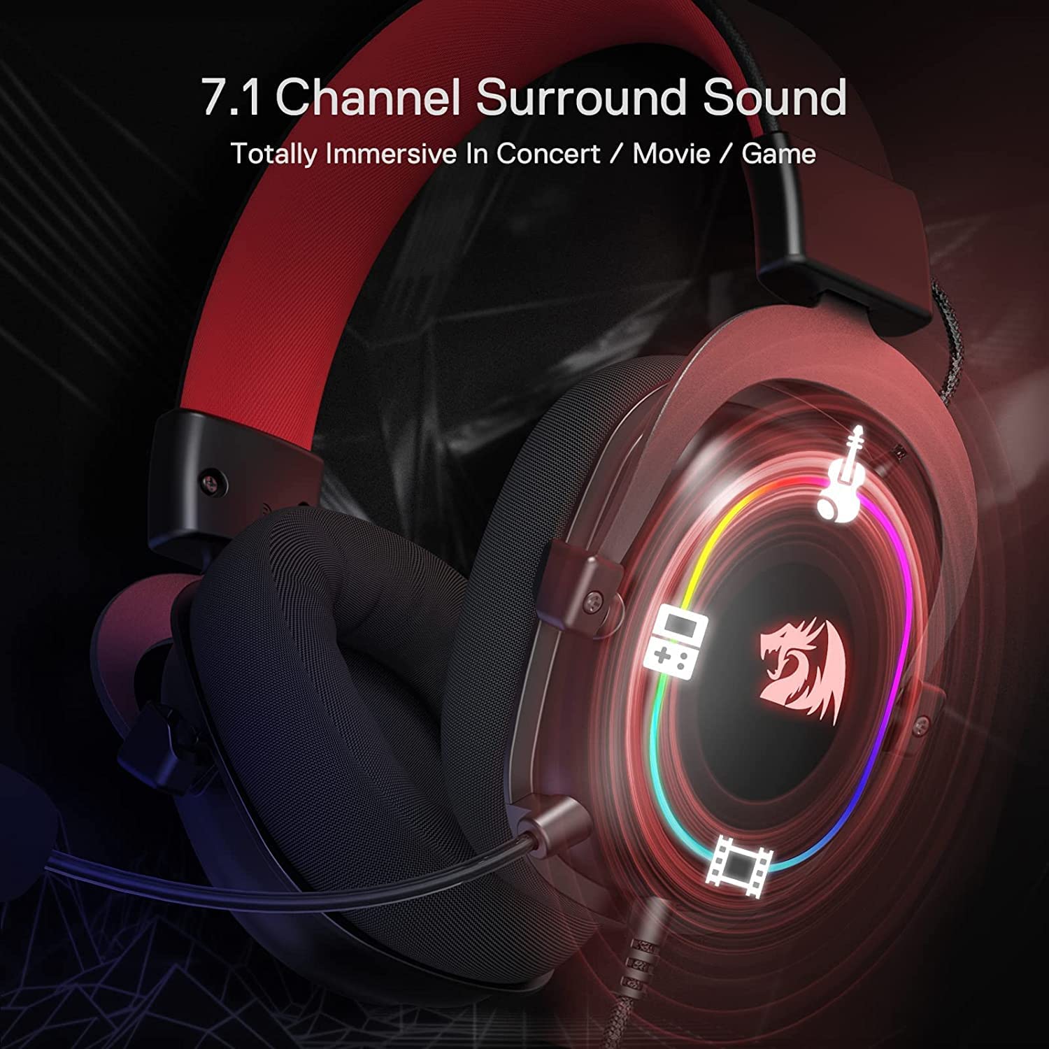 (Refurbished) Redragon Zeus X H510 - RGB Gaming Headset with 7.1 Surround Sound
