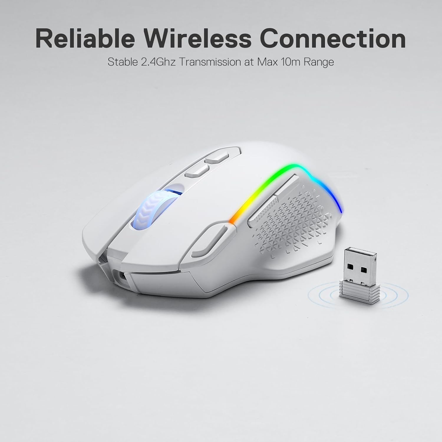 Redragon Taipan Pro M810 PRO RGB Wired And Wireless Mouse (White)