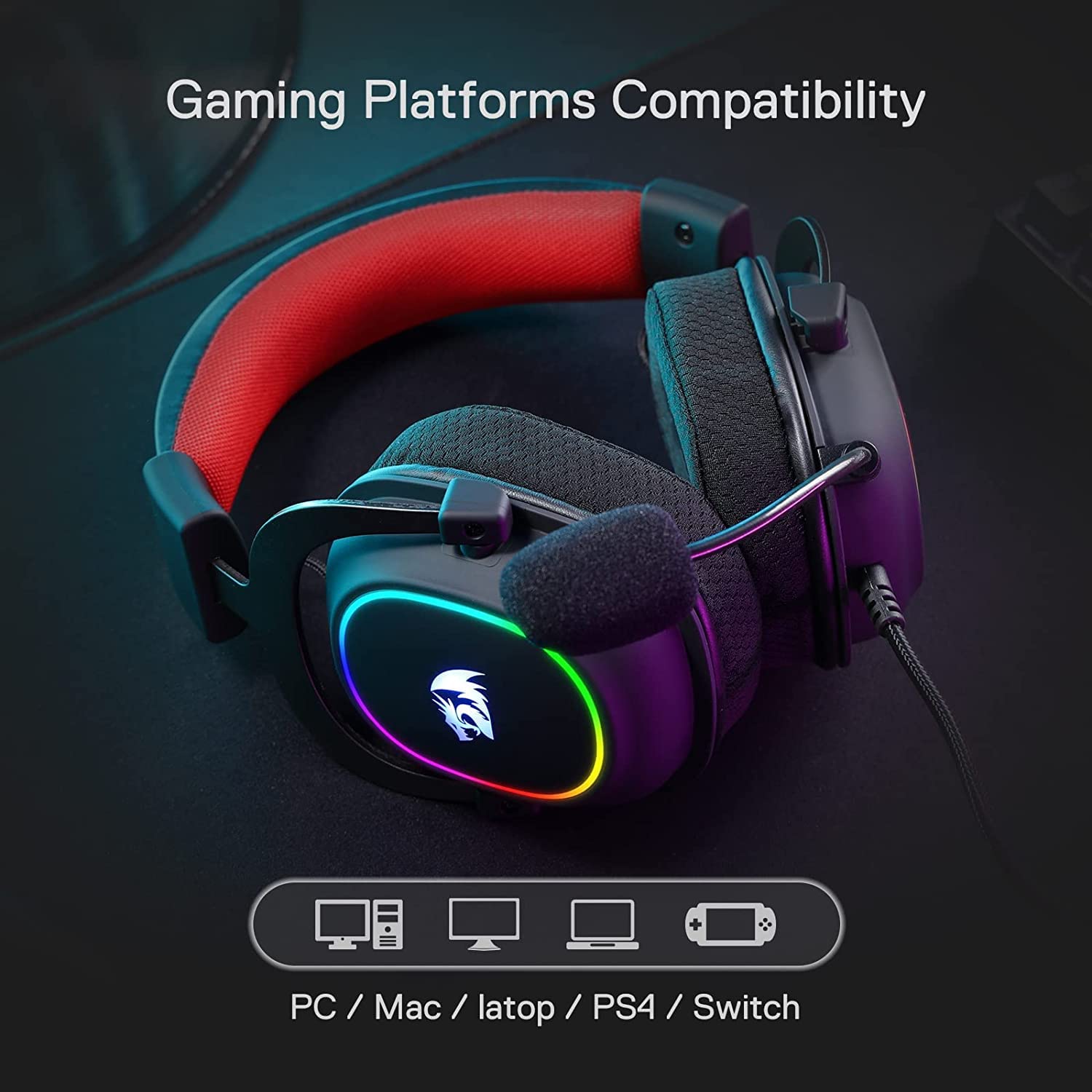 (Refurbished) Redragon Zeus X H510 - RGB Gaming Headset with 7.1 Surround Sound