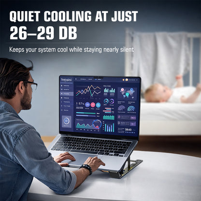 Claw Hyperlift X2 - 2 Motor RGB  Laptop Cooling Pad with 1 USB and 1 Type-C Port with Adjustable Height