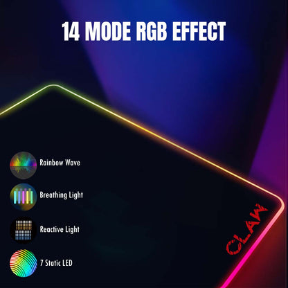 Refurbished CLAW Slide Wired Gaming RGB Mousepad (Large)